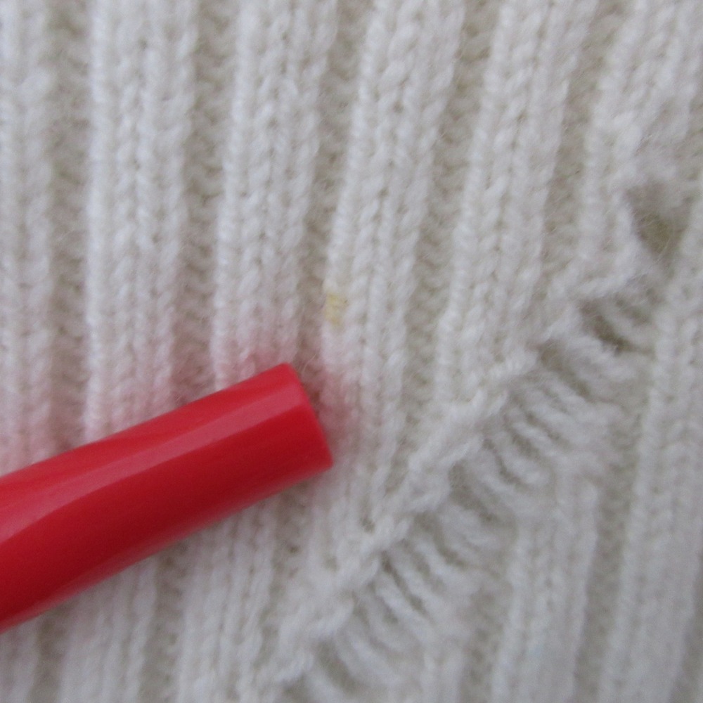 Helmut Lang Sweater Women M Lambswool Distressed Ribbed Grunge Edgy Thumbhole - Picture 9 of 11